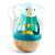 Djeco Roly Pingui Get Up Penguin baby rattle, wooden penguin rattle with beads and bell, developmental toy for babies