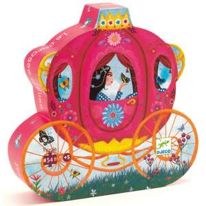Puzzle Djeco Elise Carriage, puzzle de 54 piese într-o cutie în formă de trăsură - Puzzle