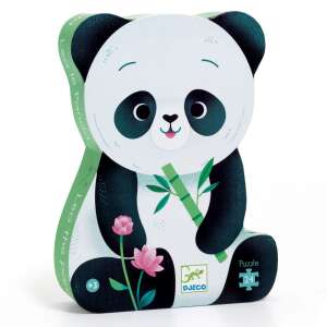 Djeco Pici Panda Cuki - Leo panda puzzle, 24 piese, cutie în formă de panda - Puzzle 3D & Puzzle cu burete