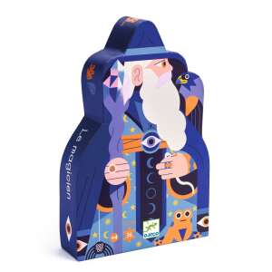 Cutie puzzle Djeco Le magicien, 36 de piese, magicianul cu sceptrul de cristal - Puzzle