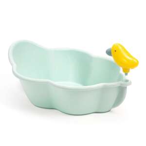 Djeco Pomea Bath Tub for Baby Dolls, Green with Yellow Bird - Doll accessory