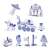 Djeco Space Rocket 3D DIY craft kit, color, assemble, and play, 55 pieces, 53x25x25 cm, includes astronaut, spaceship, robot, and other space-themed figures