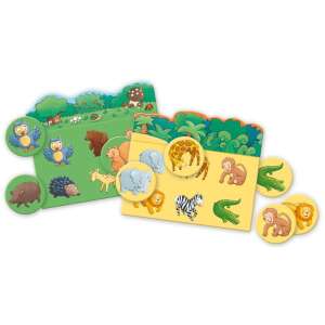 Djeco Animals Loto board game for kids ages 2 and up, featuring colorful animal illustrations and 30 pieces - Developmental Toy for Baby