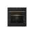 Gorenje BOS67372CLB built-in oven, black with gold handle, front view