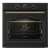 Gorenje BOS67372CLB built-in oven, black with gold handle, front view