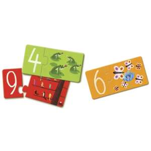 Djeco Number Matching Puzzle, 10 piece puzzle for kids, learn numbers and counting, educational toy - Baby Puzzle