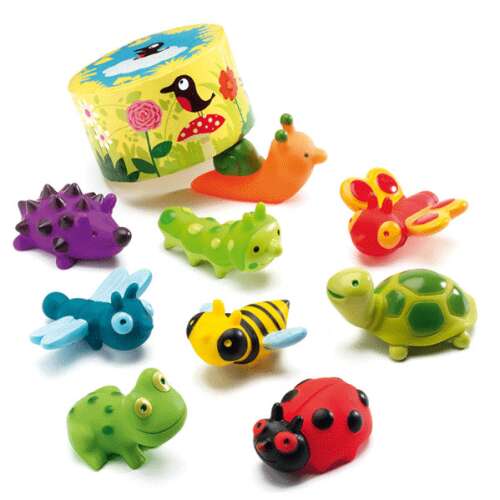 Djeco Little Memo memory game with garden animal figurines