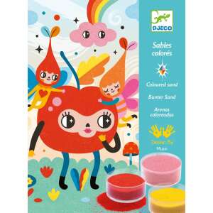 Djeco Deliciously Cute Sand Art Kit, 4 colorful sand art pictures with fairies and cute characters - Djeco Creative Toy