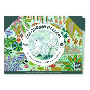 Djeco Wilderness Colouring Gallery, 3 large posters to colour in, featuring wild animals and nature - Activity Book, Coloring