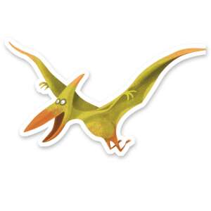 Djeco Dinosaur Sticker, a single colorful dinosaur sticker for kids, perfect for decorating notebooks, crafts, and more - Sticker, Magnet