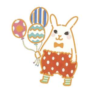 Djeco Kawailand stencil, cute rabbit with balloons design - Stencil