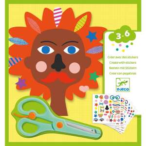 Djeco Hairdresser sticker activity book for kids ages 3-6 - Sticker, Magnet