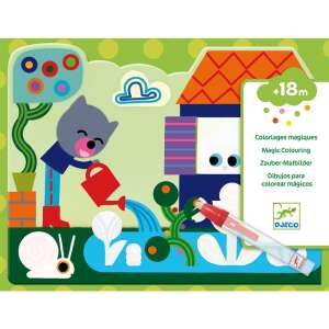 Djeco Hidden in the Garden Water Reveal Coloring Book, a fun and creative activity for kids with a garden theme - Activity Book, Coloring