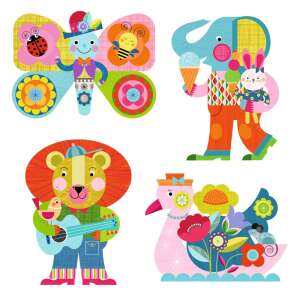 Djeco Animalo-Len vízzel festő készlet pillangó, oroszlán, elefánt és hattyú mintákkal - Kreatív játék