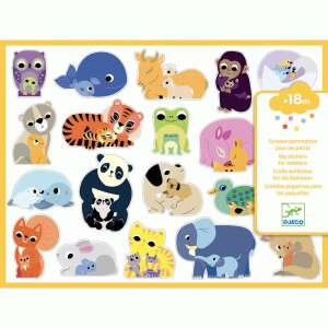 Djeco large stickers for toddlers, animals with their babies, 24 stickers - Sticker, Magnet