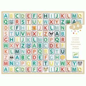 Djeco Alphabet Stickers, puffy stickers with animal illustrations, 3-6 years - Sticker, Magnet