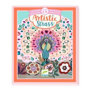 Djeco Artistic Strass Wild Beauty, a creative diamond painting kit for kids ages 6-10, featuring a peacock design - Diamond painting kit