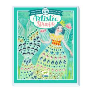 Djeco Artistic Strass - Watery Waves - Mermaid with rhinestones sticker art kit - Art & Craft