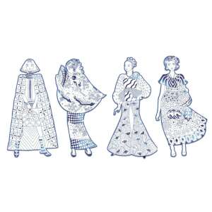 Djeco Les Demoiselles Kolorowanka Modowa, 4 ilustracje modowe do kolorowania - Książka dla dzieci i młodzieży