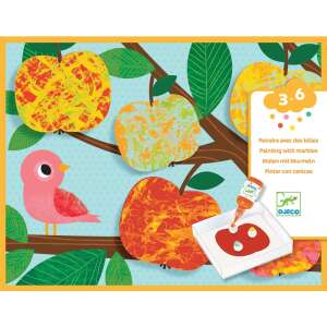 Djeco Pictura cu Bile - Grădina Mea Mică - Activitate artistică creativă pentru copiii cu vârsta cuprinsă între 3 și 6 ani, cu un măr colorat și bile pentru a crea modele unice - Djeco Jocuri si jucarii creative