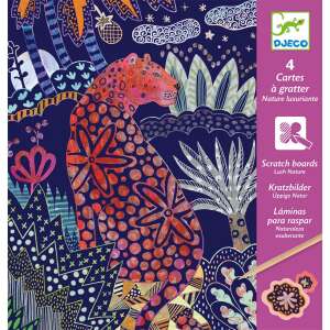 Djeco Lush Nature Scratch Board, Leopard design - Arts & crafts kit