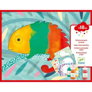Djeco Squirt and Spread Finger Painting Set with Chameleon, Bird, Fish and Butterfly designs - Djeco Creative Toy