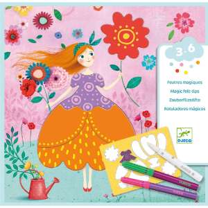 Djeco Marie's pretty dresses coloring and design set with magic felt-tip pens - Djeco Creative Toy