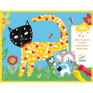 Djeco Dot-to-Dot Drawing Set with Cat, Butterfly, Tree and Turtle Designs - Djeco Creative Toy