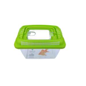 Állatszállító zöld tetővel (18x12x13 cm-es)