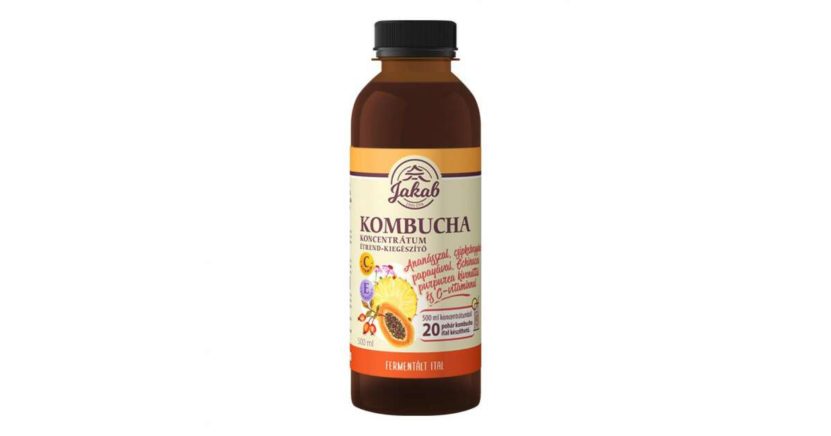 Kombucha tea koncentrátum ananásszal, csipkebogyóval, papayával