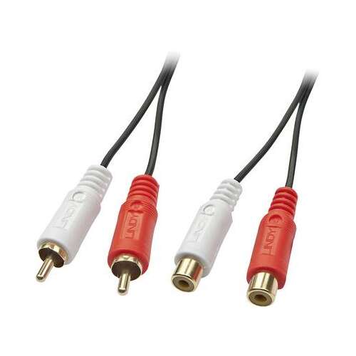 LINDY RCA Audio Hosszabbítókábel [2x RCA dugó - 2x RCA alj] 5.00 m Fekete 76190981