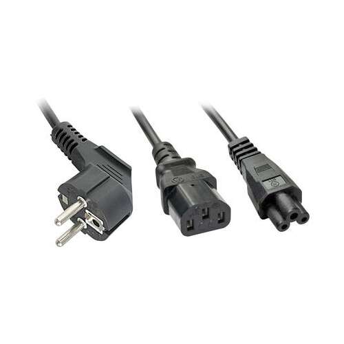 Lindy 2m Schuko IEC C13 és IEC C5 Y tápkábel - Lindy