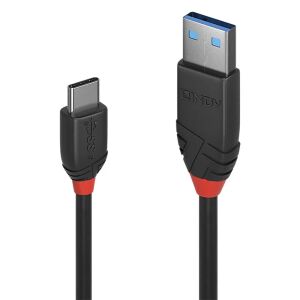 Close-up of Lindy USB 3.1 A to USB-C connectors - Data Cable
