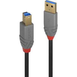 Kábel USB 3.0 Lindy A-B 5 metrov, čierny - USB káble