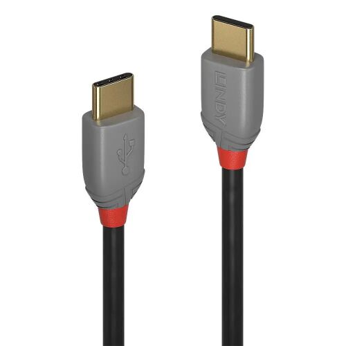 Close-up of Lindy USB-C to USB-C cable connectors, gold plated