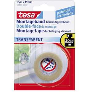 Tesa Powerbond bandă de montaj transparentă 1,5 m 19 mm 76196070 - Benzi adezive