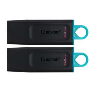Kingston DataTraveler Exodia USB 3.2 64GB pendrive, fekete és türkiz, 2 darabos csomag - Kingston