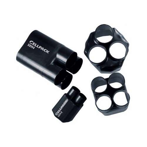 Cellpack SEH4 hőre zsugorodó kábel elosztó, fekete, 25mm/9mm bemenet, 9mm/3mm kimenet