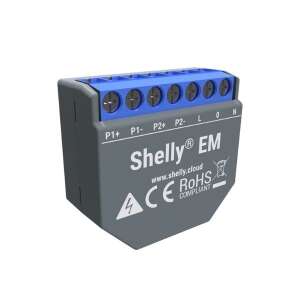 Shelly EM egy fázisú nagyteljesítményű fogyasztásmérő és vezérlő (ALL-REL-EM) 76203638 