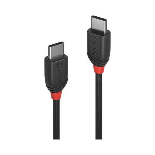 Kábel Lindy USB-C na USB-C, 0,5 m, čierny