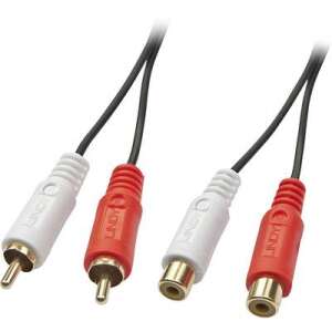 Kabel przedłużający audio RCA Lindy 2m, wtyk - gniazdo, czarny - Kabel RCA