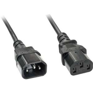 Lindy 2m IEC power extension cable with C13 plug and C14 socket, black - Lindy Power Cable