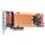 Qnap QM2-4P-384 PCIe bővítő kártya négy M.2 NVMe foglalattal és hűtőbordával ventilátorral