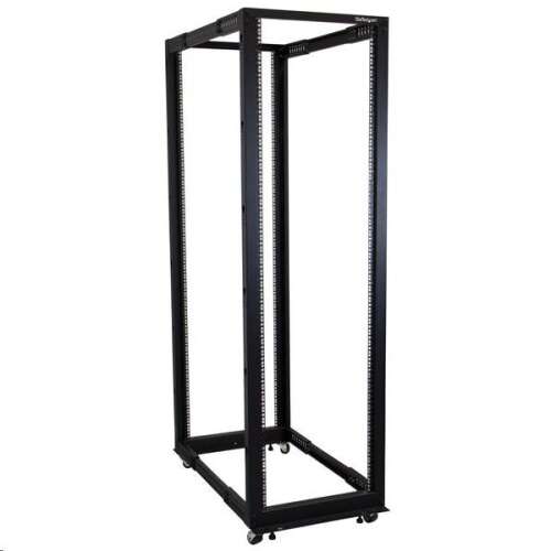 StarTech.com 42U nyitott keretű állvány, fekete, szerver állvány keret, 4 oszlopos állvány, szerver állvány, hálózati állvány, állványos szerelés, állványos burkolat, állványos szekrény