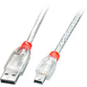 Kabel USB Lindy USB-A - miniUSB 5 m Przezroczysty (41785) 76209949 - Kabel danych