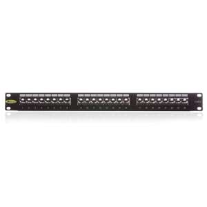 KE-Line Giga KOMPAKT 24 portos CAT6 patch panel RJ45, fekete, elülső nézet - Keline
