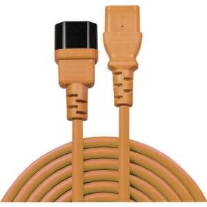 Lindy 0,5 m orange IEC Verlängerungskabel mit C14 Stecker und C13 Buchse - Netzkabel