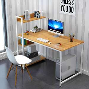 Desk, computer desk with shelf - Brown
