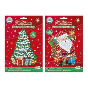 Set pictură cu diamante Grafix Christmas A5 - modele brad de Crăciun și Moș Crăciun - Grafix