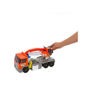 Jucărie Matchbox Action Drivers Transforming Excavator, camion excavator portocaliu și gri cu braț de macara mobil și alte caracteristici - Mattel